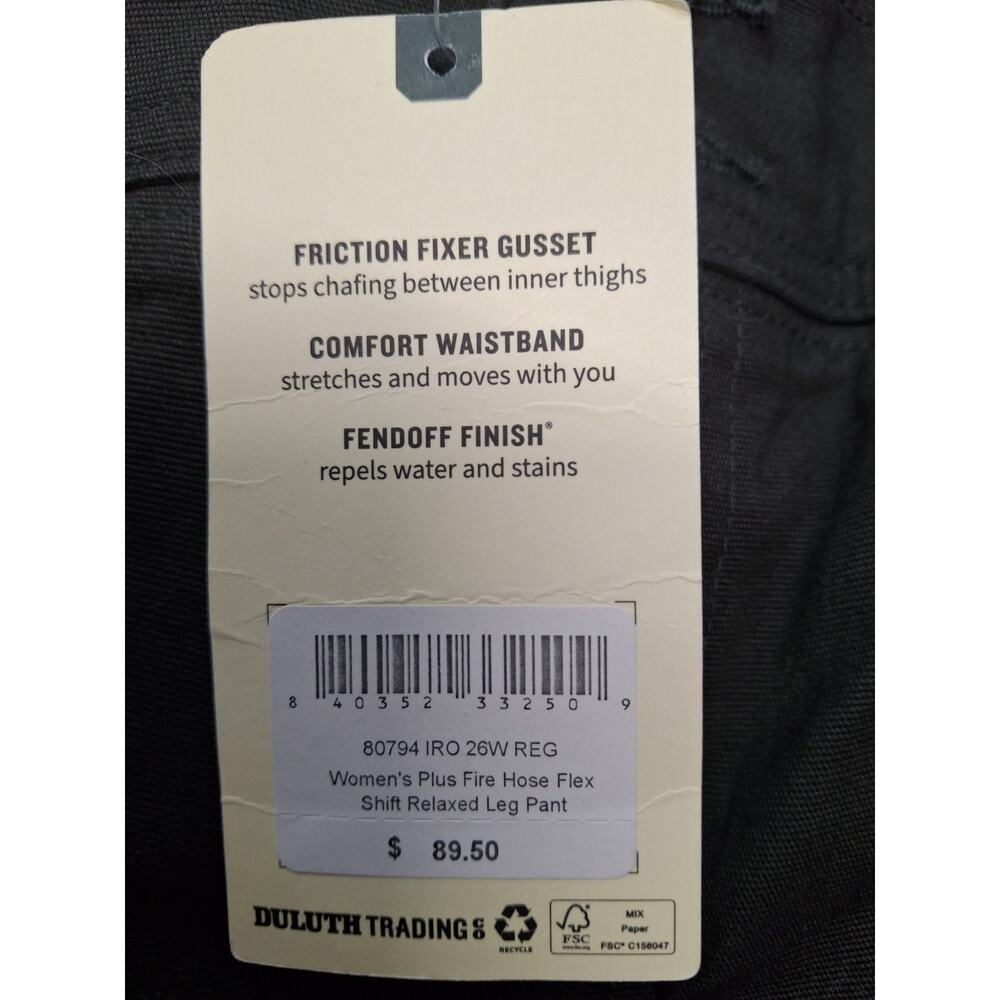 Duluth Trading Women’s Plus Fire Hose Flex Work Pants Utility 26W NWT Cargo - Picture 5 of 15